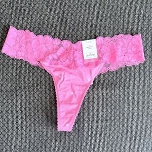 Women's Cotton Thong Auden Pink with hearts size small